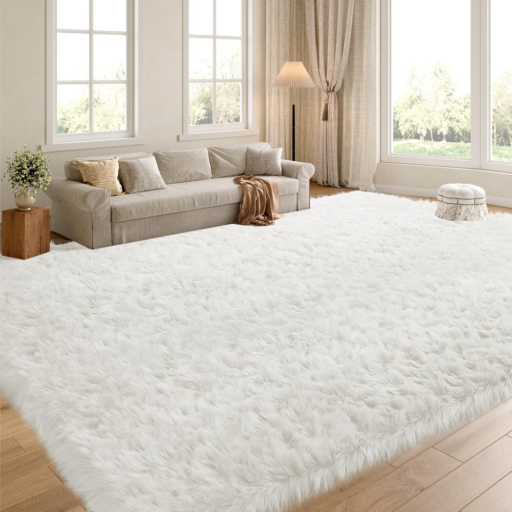 Oversized Faux Fur Area Rug – Soft Shaggy Sheepskin Style