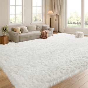 Oversized Faux Fur Area Rug – Soft Shaggy Sheepskin Style
