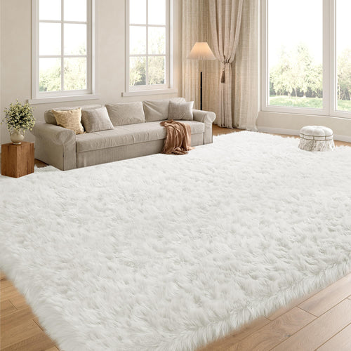 Oversized Faux Fur Area Rug – Soft Shaggy Sheepskin Style