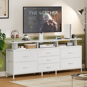63" TV Stand with Adjustable Mount & 7 Drawers