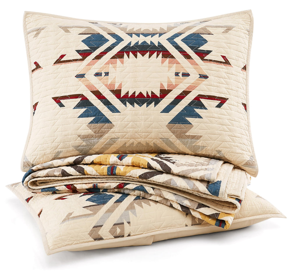 White Sands Cotton Quilt Bedding Set with Shams