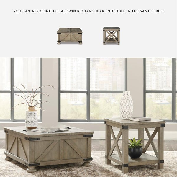 Farmhouse Square Lift-Top Coffee Table with Storage