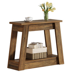 2-Tier Wood End Table with Storage Shelves