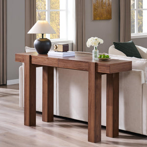 63-Inch Wooden Console Table with 2 Drawers