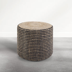 Round Braided Jute Pouf Ottoman