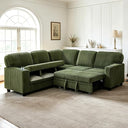 L-Shaped Sectional Sleeper Sofa with Pull-Out Bed & Storage