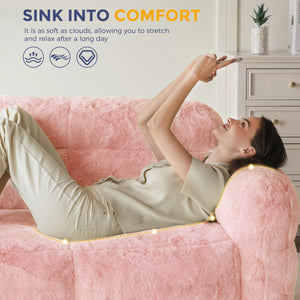 Giant Bean Bag Chair – Fluffy Faux Fur Loveseat Floor Sofa
