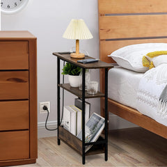 Narrow Side Table with USB-C Charging Station