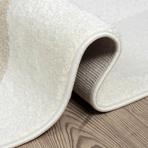 Cream & Beige Abstract Area Rug