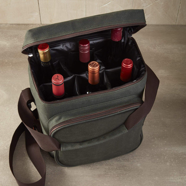 6-Bottle Insulated Wine Tote Bag with Ice Pack