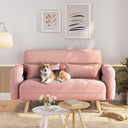 Mid-Century Modern Loveseat Sofa – 2-Seater Upholstered Couch with Wood Legs
