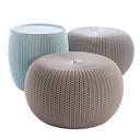 Outdoor Pouf Ottoman Set with Storage Table
