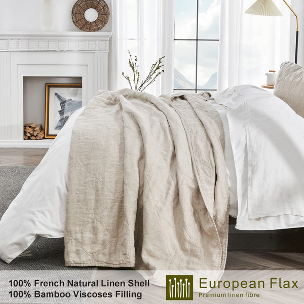 French Linen Quilt Set – 3 Piece Bedding Set