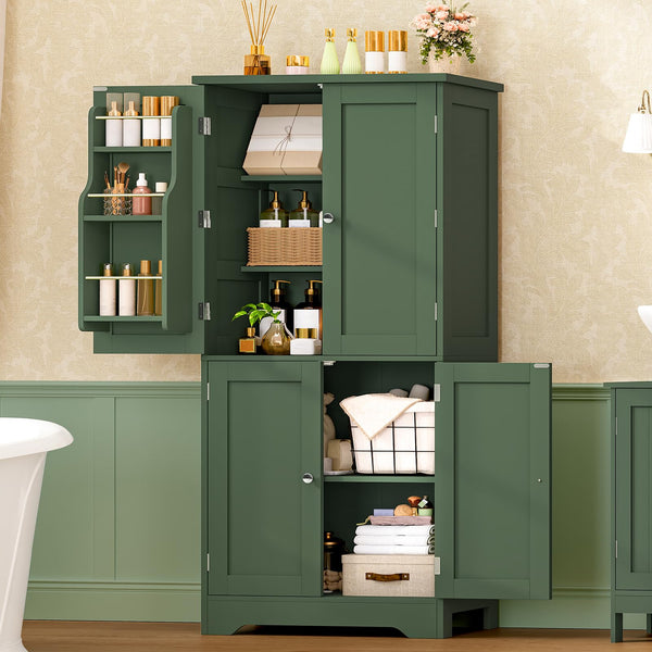 51" H Pantry Cabinet with 4 Doors & 6 Door Shelves