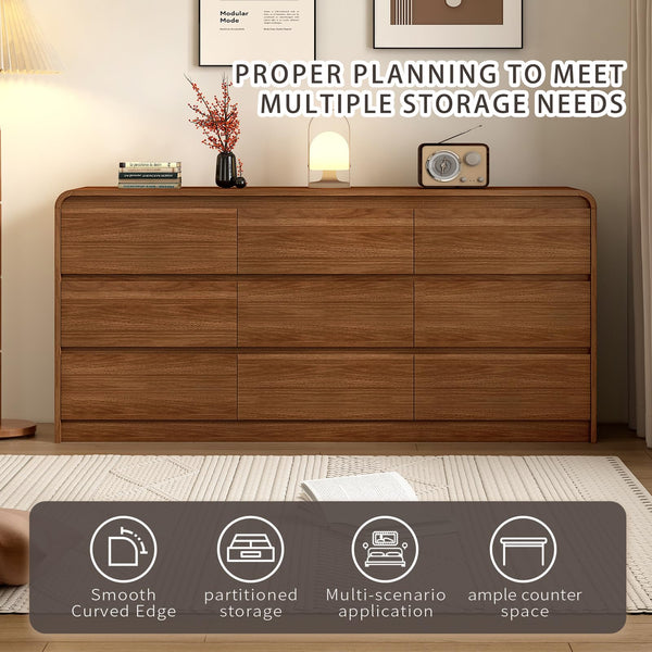 6-Drawer Dresser – Engineered Wood & Oak, 47.2"W