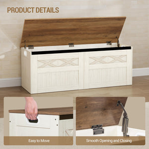 Farmhouse Storage Chest Bench Lift-Top 47.2"
