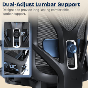 Ergonomic Mesh Office Chair with Adjustable Lumbar Support & 3D Armrests