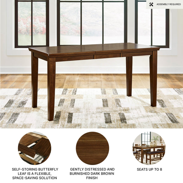 Counter Height Dining Extension Table, Dark Brown