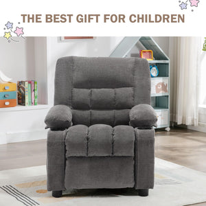 Kids Recliner Chair with Cup Holders & Side Pockets