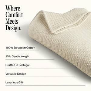 Cotton Weighted Blanket 15 lbs – European Cotton Throw for Adults