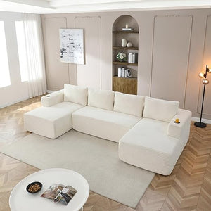 U-Shaped Modular Sectional Sofa with Chaise Lounge
