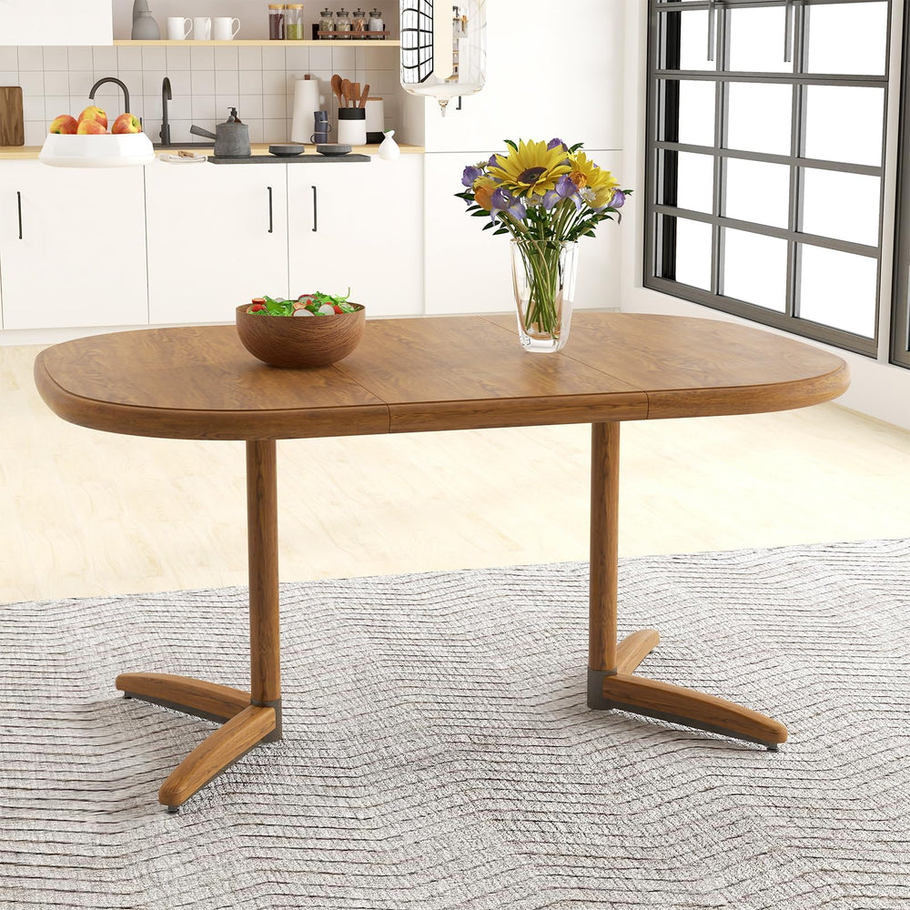 Extendable Dining Table with 18" Leaf – Seats 4 to 6, Chestnut Oak