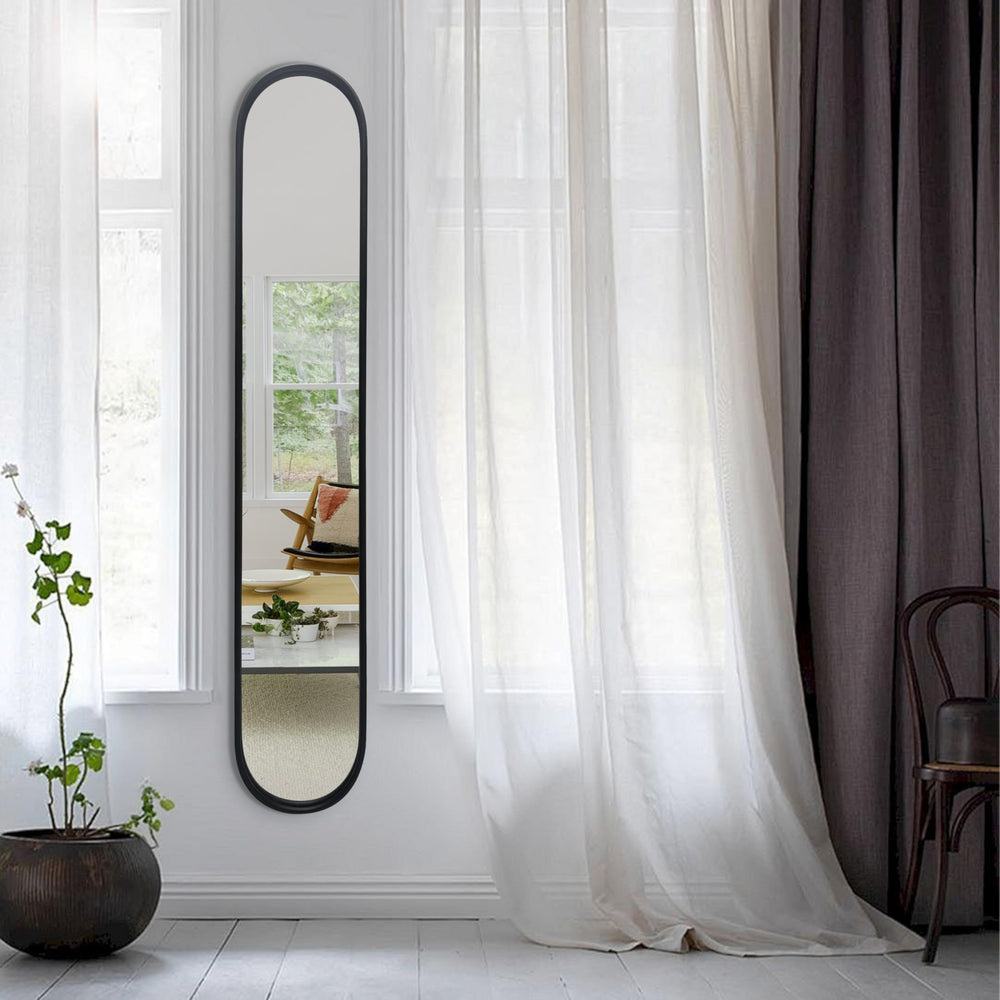 Full Length Oval Wall Mirror with Metal Frame