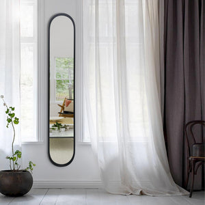 Full Length Oval Wall Mirror with Metal Frame