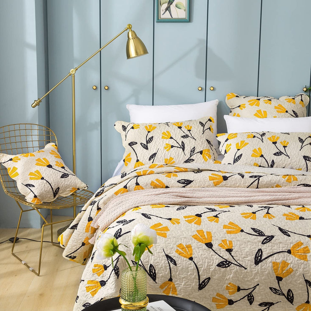 Floral Bed in a Bag Set – Yellow Fleur Botanical Tulips (12-Piece)