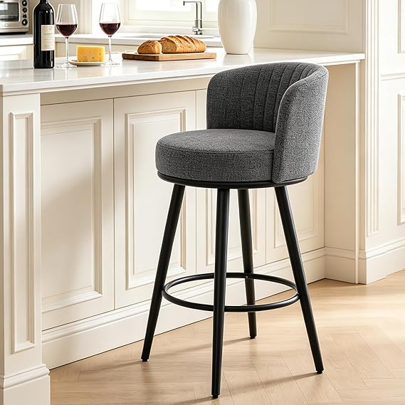 Swivel Bar Stools with Back & Footrest