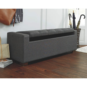 Tufted Storage Bench with Hinged Lid