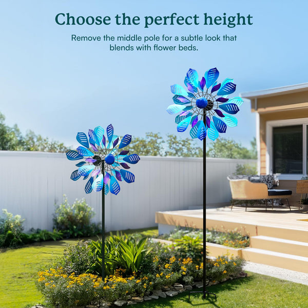 Large Metal Wind Spinner with Stake — Outdoor Yard & Garden Windmill