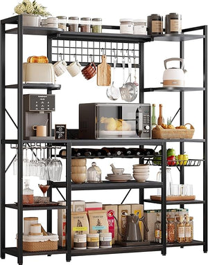 Large Baker's Rack with Power Outlet & Wine Storage