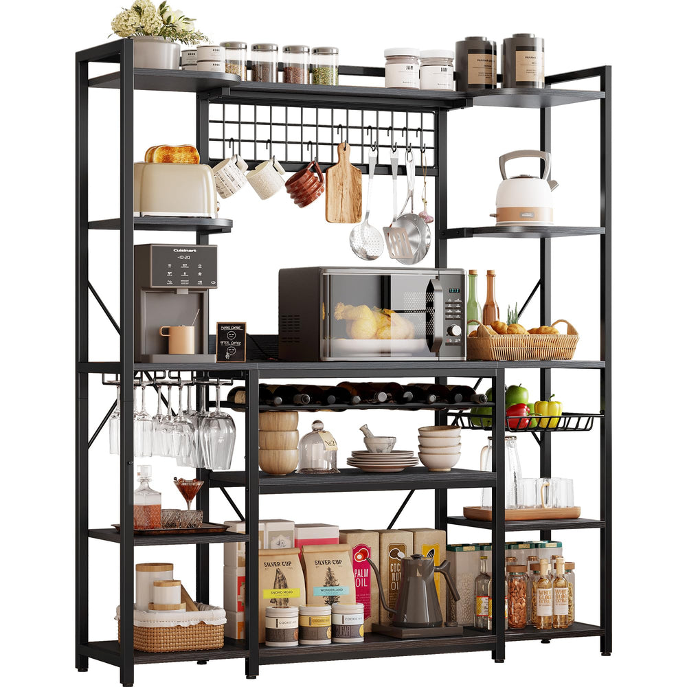 Large Baker's Rack with Power Outlet & Wine Storage