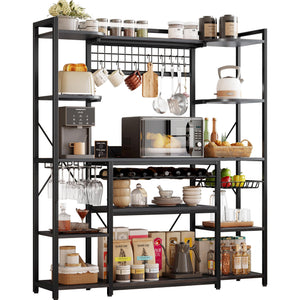 Large Baker's Rack with Power Outlet & Wine Storage