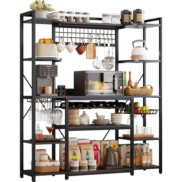 Large Baker's Rack with Power Outlet & Wine Storage