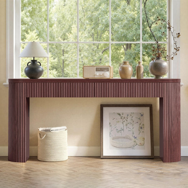 63" Fluted Console Table with 2 Drawers