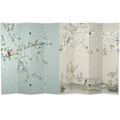 4-Panel Double-Sided Canvas Room Divider – 6 ft Tall Folding Privacy Screen