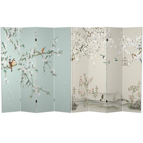 4-Panel Double-Sided Canvas Room Divider – 6 ft Tall Folding Privacy Screen