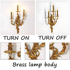 Brass Wall Sconce Mid Century Art Deco Candlestick Light