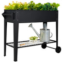 32" Tall Raised Garden Bed with Wheels & Bottom Shelf