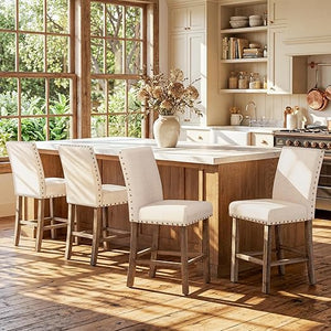 Square Counter Height Dining Table with Barstools