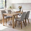 Modern Upholstered Dining Chairs Set of 4 with High Back & Wood Legs – Grey