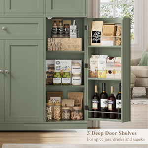 68" Tall Kitchen Pantry Storage Cabinet with Doors & Shelves