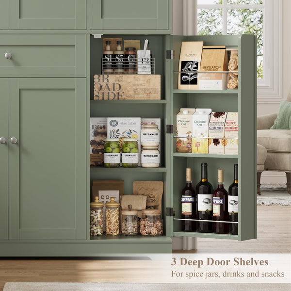 68" Tall Kitchen Pantry Storage Cabinet with Doors & Shelves