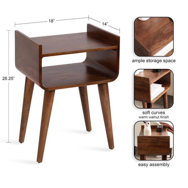 Mid-Century Side Table with Storage