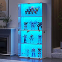 Arch Display Cabinet with Glass Doors, LED Lights & Drawer – 73" Tall
