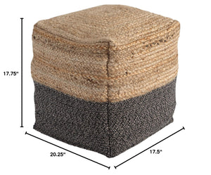 Jute & Cotton Farmhouse Pouf Set