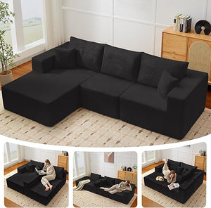 L-Shaped Modular Sectional Sofa with Memory Foam Deep Seat