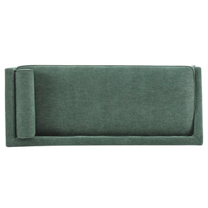 Mid-Century Chaise Lounge Sofa with Rolled Accent Pillow